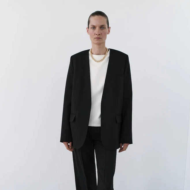 blazer MANGO Women's Collarless Suit Blazer shop.mango.com $119.99