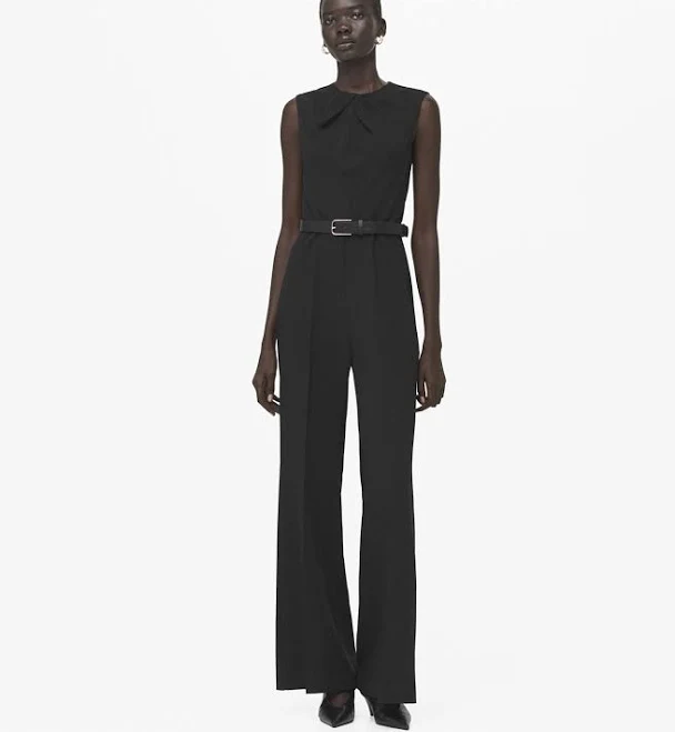 jumpsuit MANGO Women's Draped Belted Wide Leg Jumpsuit Macy's $69.99