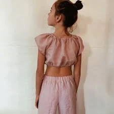 matching set Matching set Cosmo set crop top 3/4 pants minimalist clothing 100% linen fabric Dusty pink beach outfit Natural linen pants Etsy $57.94