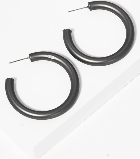 accessory Medium Metal Hoop Earrings The Swank Company $10.5