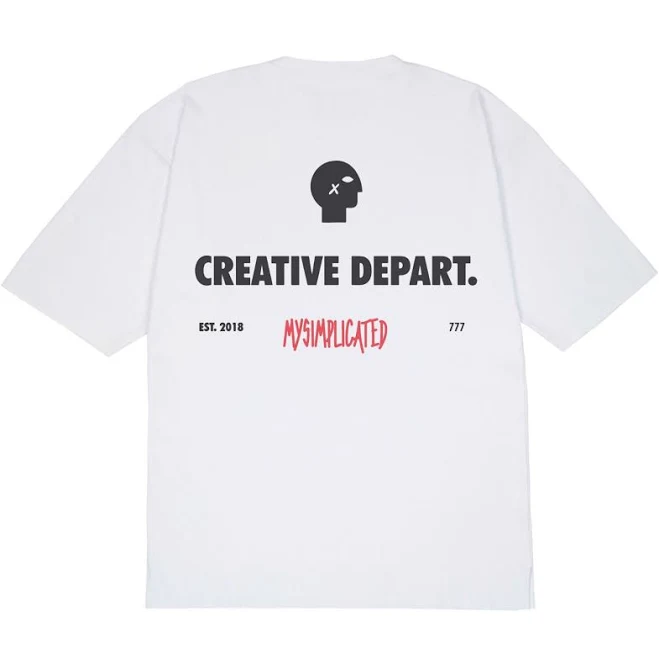 top Men's Black / White / Red Oversized White T-shirt With Creative Department Design Wolf & Badger $207