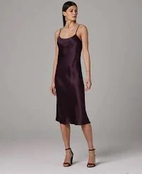 dress Midi Slip Silk Charmeuse Dress | Aubergine Well Heeled $650