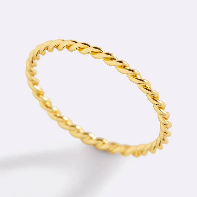 accessory Mint & Lily Dainty Braided Stacking Ring Mint & Lily $49