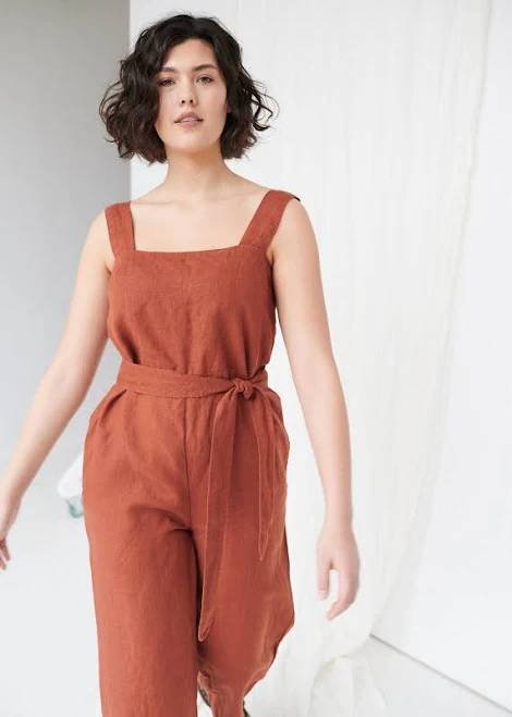 jumpsuit Naomi Oversized Linen Jumpsuit Etsy - Linenfox $127.11