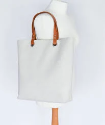 bag Natural Canvas Medium Tote Bag with Leather Handle Straps, Cream Shopper Tote Bag with Pockets, Beach Bag for Women, Gift for Her. Etsy $141.9