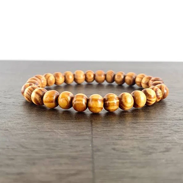 accessory Natural Wood Beaded Stretch Bracelet Etsy - BirdtreeNaturals $9.99