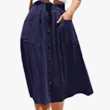 skirt Navy A Line Midi Skirt with Pockets Poshmark $11