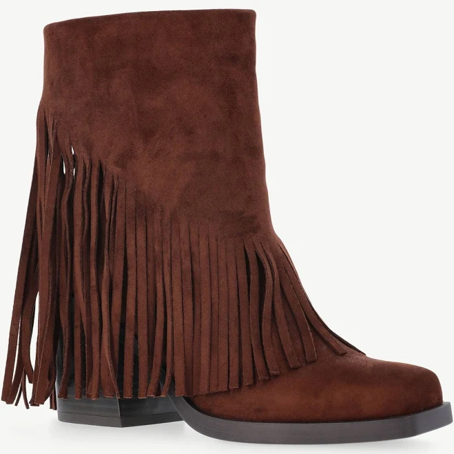 shoes No Boundaries Women's Faux Suede Fringe Booties Walmart $20.88
