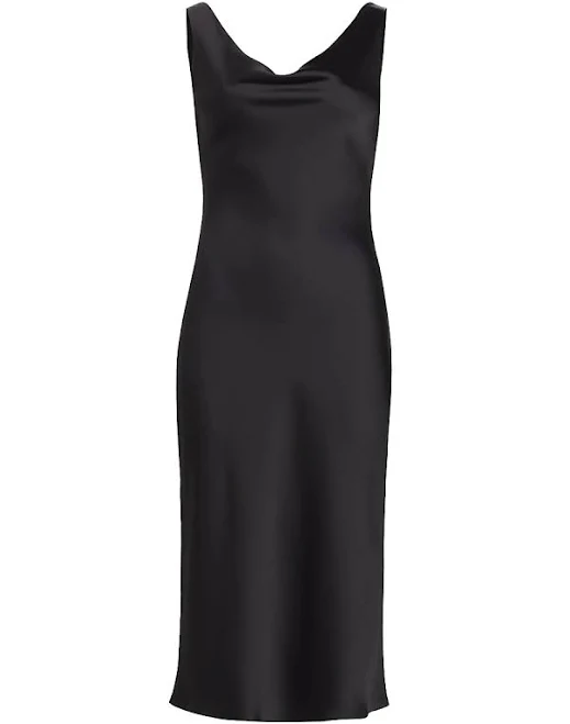 dress Norma Kamali Women's Maria Cowl-Neck Satin Midi-Dress Saks Fifth Avenue $147.5