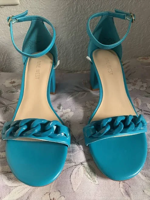 shoes Nwob Size 8 M Nine West Mindful Teal Heels Shoes Dress Sandal Suede eBay - miami-beauty $42