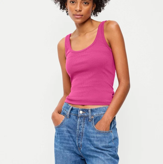 under_top Old Navy Women's First-Layer Ribbed Scoop-Neck Tank Top Old Navy $7