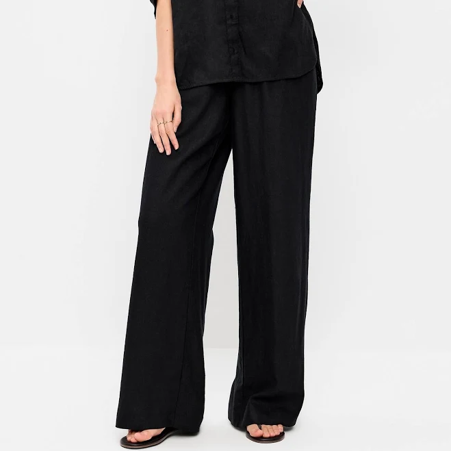 pants Old Navy Women's High-Waisted Linen-Blend Super Wide-Leg Pants Old Navy $19.99