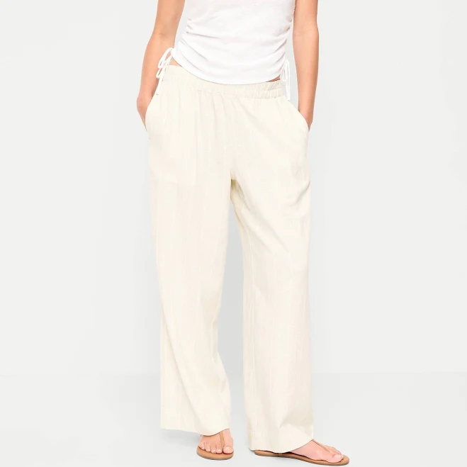 pants Old Navy Women's High-Waisted Linen-Blend Super Wide-Leg Pants Old Navy $32