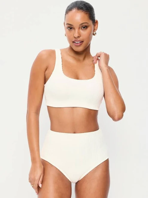 top Old Navy Women's Ribbed Scoop-Neck Swim Top Old Navy $14.99