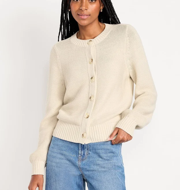 layer Old Navy Women's Seaside Cotton Garter-Knit Cardigan Sweater Old Navy $24.99