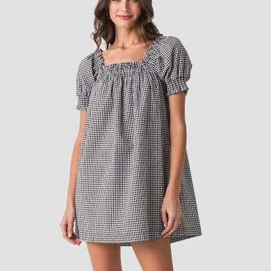 dress Olivaceous Gingham Puff Sleeve Mini Dress Social Threads $53.4