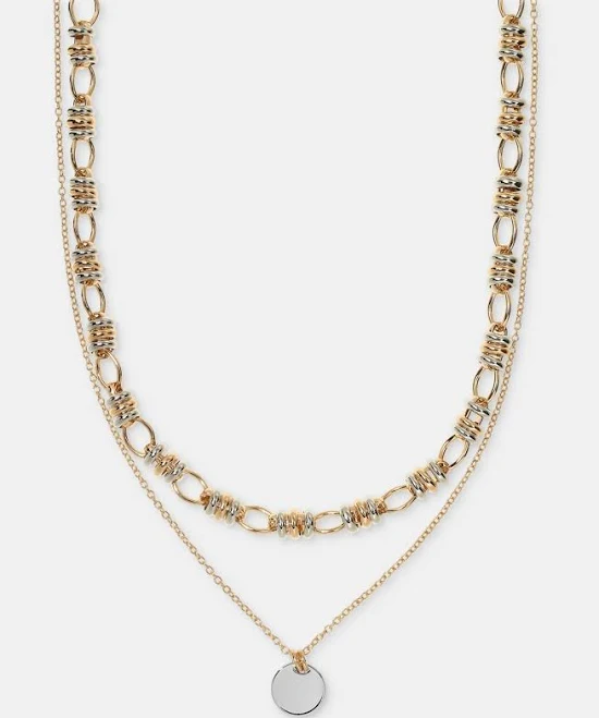 accessory On 34th Women's Gold-Tone Stone Pendant Layered Necklace Macy's $29.7