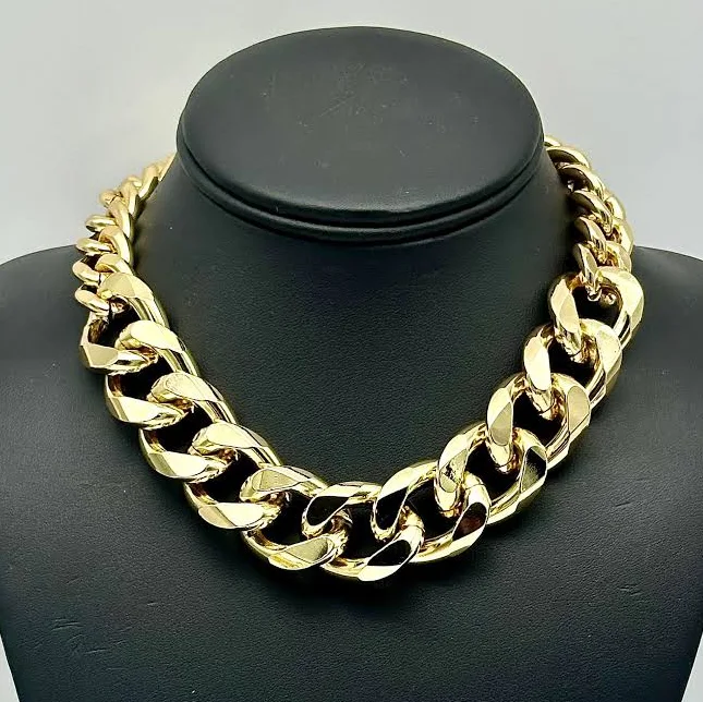 accessory Oversized Gold Aluminum Curb Chain Necklace Etsy - ChicMillies $49