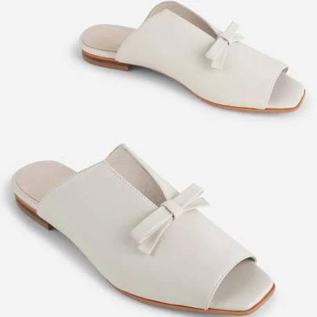 shoes PALACE SQUARE TOE FLAT CREAM / LEATHER / 5 Intentionally Blank $105