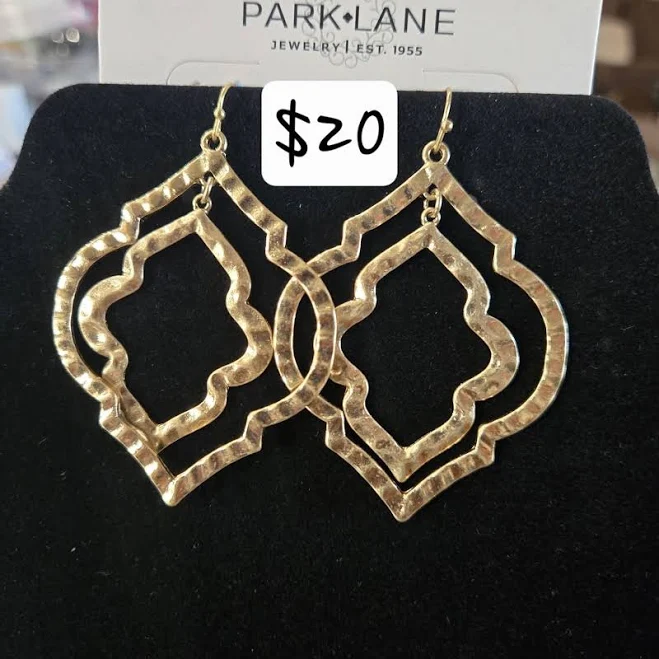 accessory Park Lane Hammered Gold Statement Earrings Poshmark $20