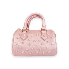 bag Pearl Studs Pink Leather Barrel Bag 4 Kids Only $49.99