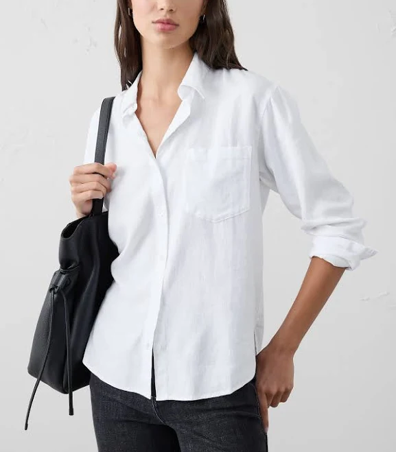 top Perfect Linen-Blend Women's Shirt Banana Republic Factory $36