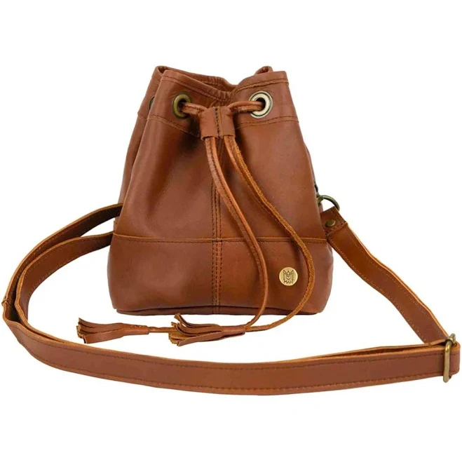 bag Personalized Leather Drawstring Bucket Bag MAHI Leather $156.21