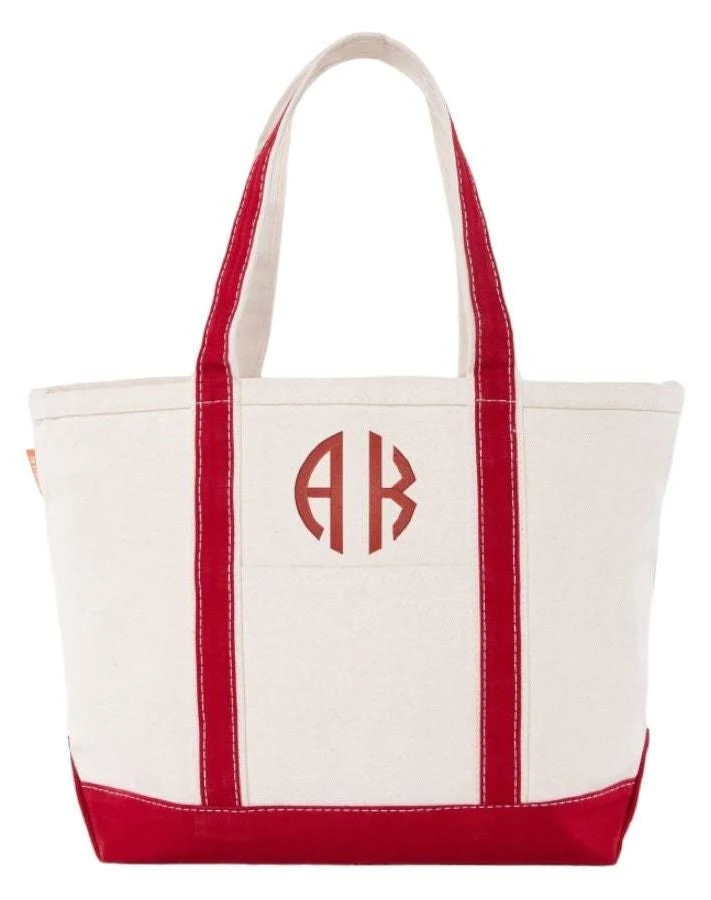 bag Personalized Red Trim Medium Canvas Tote Bag Etsy - MarshmallowDream $38