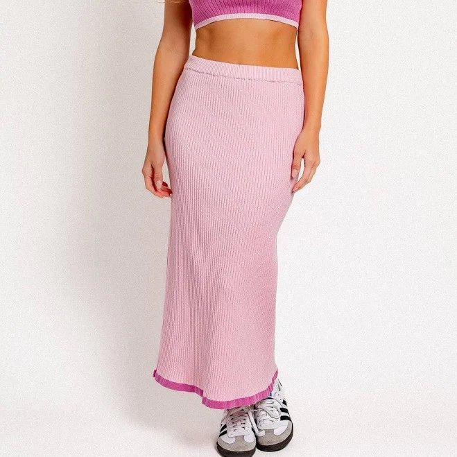 skirt Pink Rib Knit Midi Skirt PinkBlush Maternity $28
