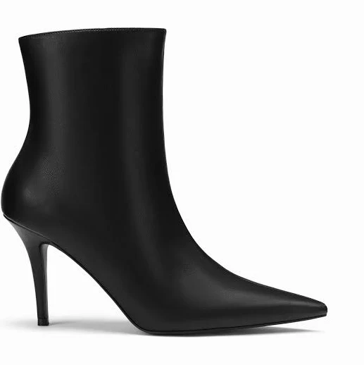 shoes Pointed Toe Faux Leather Ankle Boots Cider $47.92