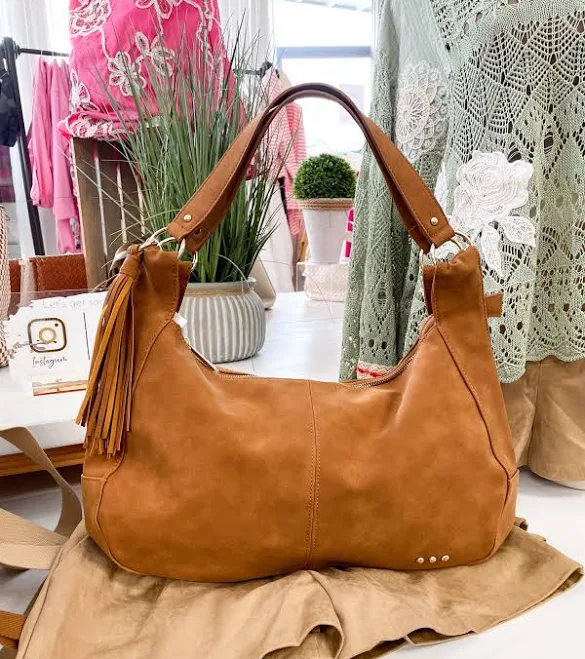 bag Pretty Simple Hazel Hobo Shoulder Bag with Tassel Sparkle Tallahassee $55.95