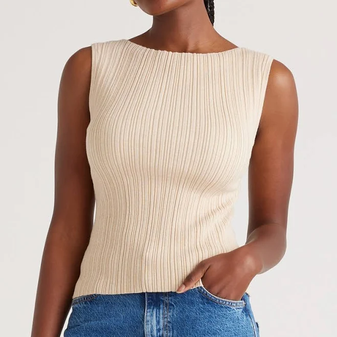 top Quince Women's Ribbed Cotton Cashmere Tank Top Quince $36