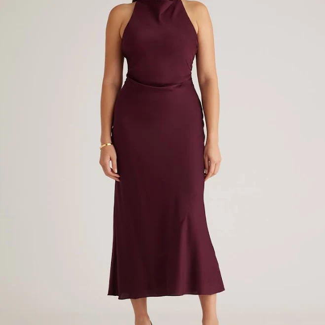 dress Quince Women's Washable Stretch Mulberry Silk High Neck Midi Dress Quince $149.9