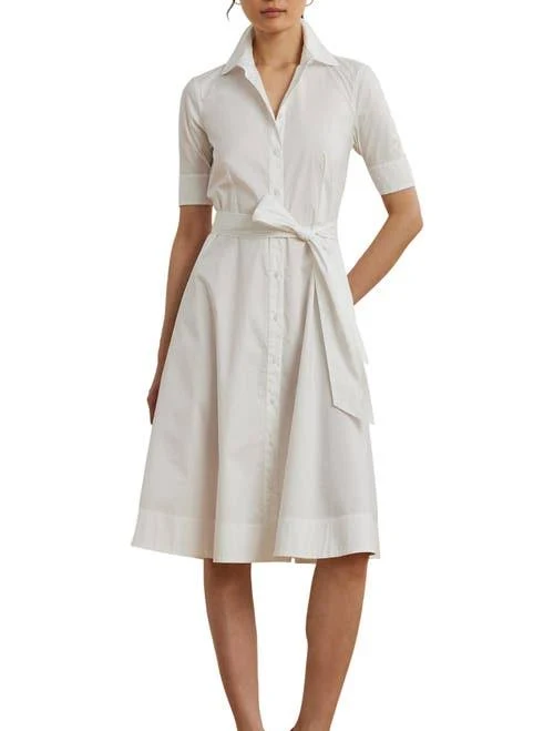 dress Ralph Lauren Women's Belted Cotton-Blend Shirtdress Nordstrom $103.85