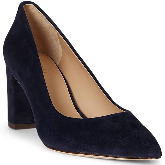 shoes Ralph Lauren Women's Lanette Suede Block-Heel Pumps Macy's $93