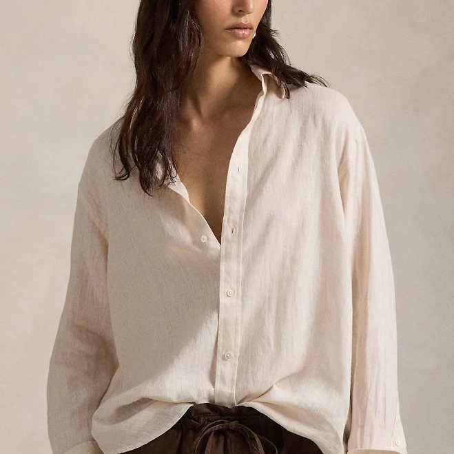 top Ralph Lauren Women's Oversize Fit Linen Shirt Ralph Lauren $168