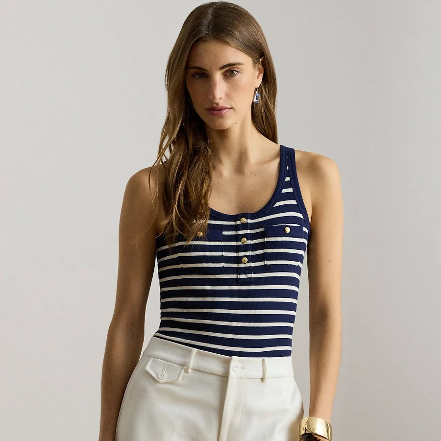 top Ralph Lauren Women's Striped Rib-Knit Tank Top Ralph Lauren $79.5