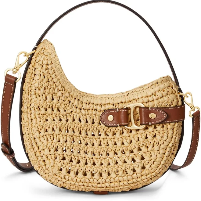 bag Ralph Lauren Women's Tasha Woven Straw Crossbody Bag Macy's $295