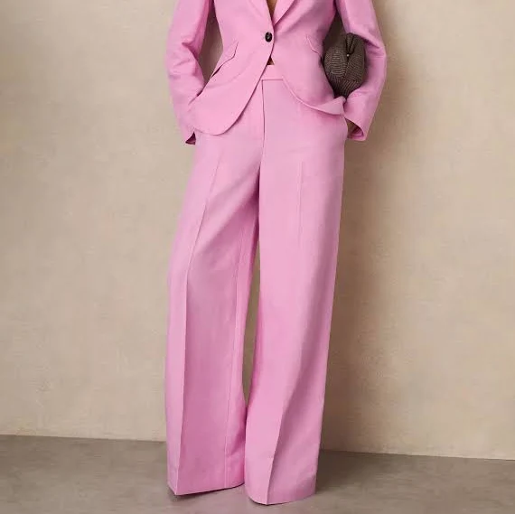 pants Reiss Raine Wide-leg Linen Blend Women Trousers Reiss $127