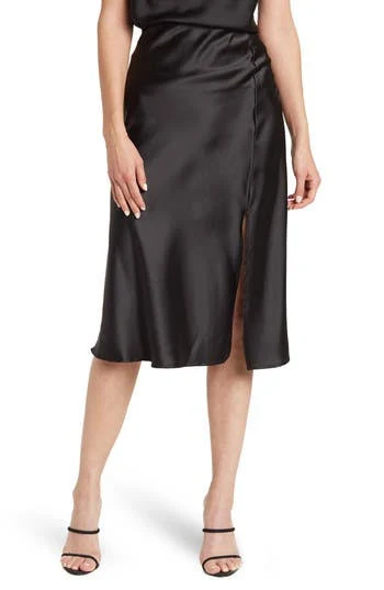 skirt Renee Collection Satin Midi Skirt with Slit Nordstrom Rack $29.97
