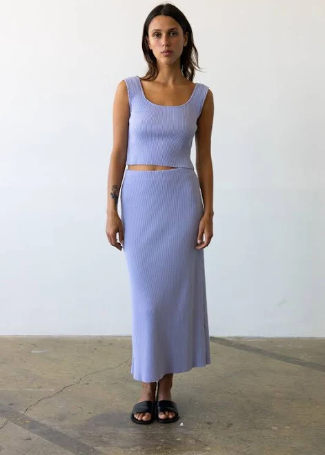 two piece set Ribbed Knit Midi Skirt Waltz $154