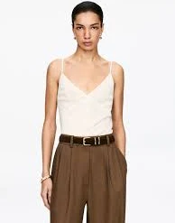 top Ribbed Silk Strap Top β Off White β Women β ARKET WW arket.com $59