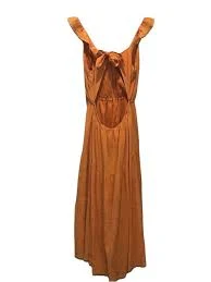 dress Sadie Sage Dress Large L 100% Cotton Orange Maxi Boho Lagenlook Tiered Festival eBay $29.99