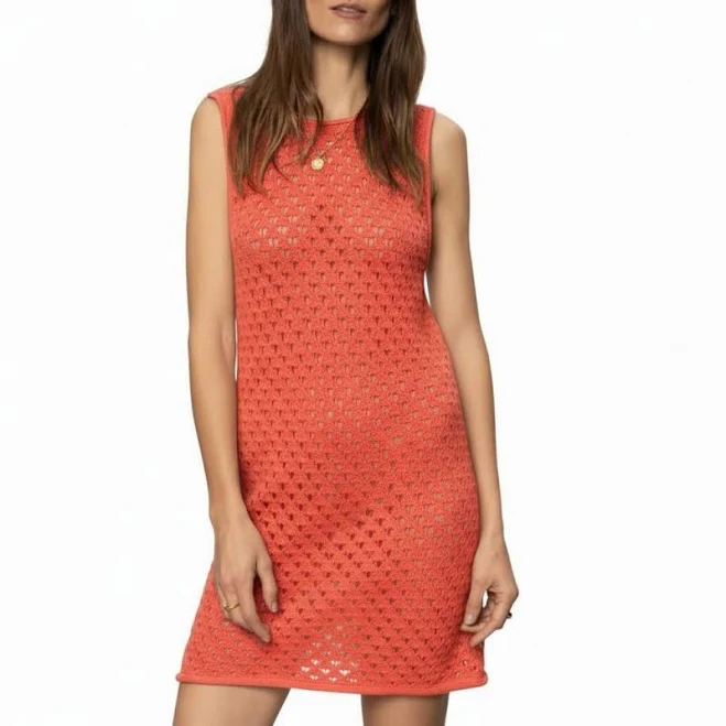 dress Sanctuary Dresses | Sanctuary Crochet Knit Mini Dress Womens M Coral Lined Cottagecore Beach Nwt | Color: Orange | Size: M | Ecotiqueco's Closet Poshmark $49