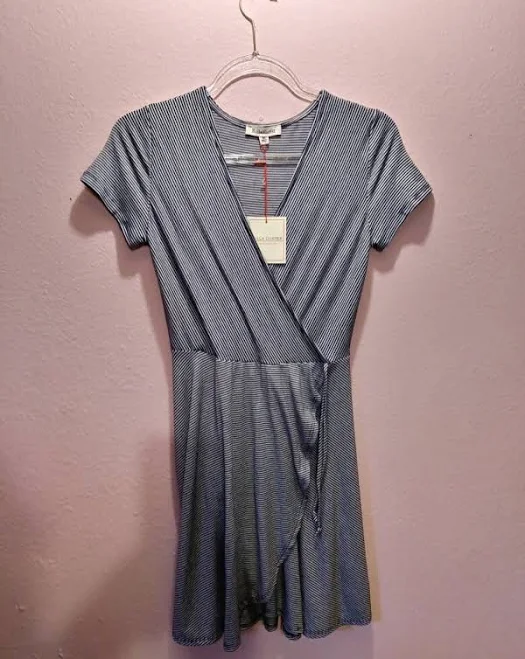 dress Selenaboutique Women's Pinstripe Wrap Dress Etsy - Seller $64.98