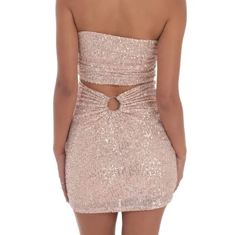 rave outfit Sequin Strapless Mini Dress LUCY IN THE SKY $29.95