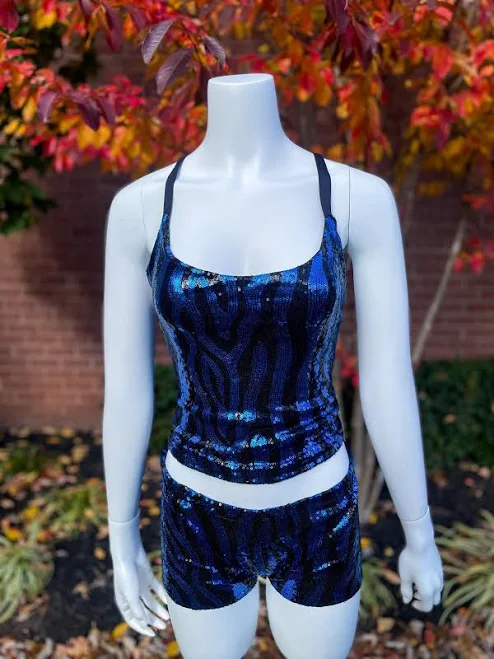 rave outfit Sequin Zebra Print Halter Top and Mini Shorts Etsy - Seller $50