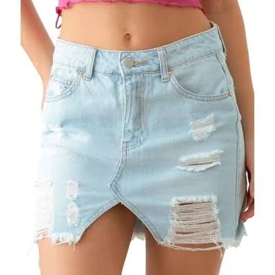 ultra-mini Slickblue Women's Distressed Denim Mini Skirt with Front Slit Target $38.99