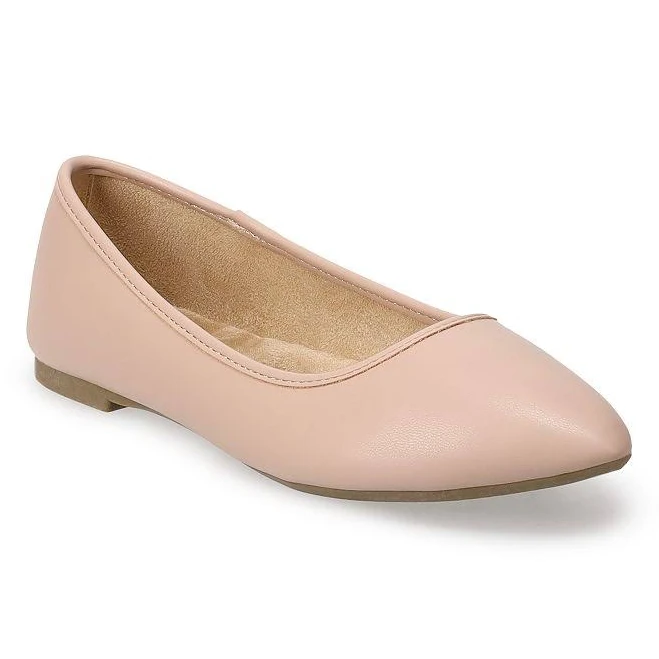 shoes SO Neema Women's Pointed Toe Ballet Flat, Size: 8, Beige Kohl's $24.99