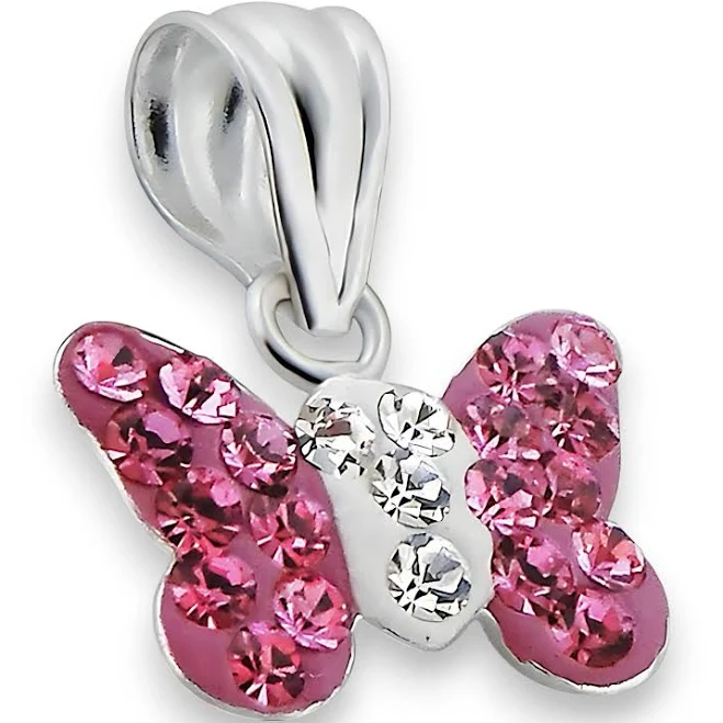 accessory Sterling Silver Butterfly Crystal Pendant Etsy - SilverXL $45.99